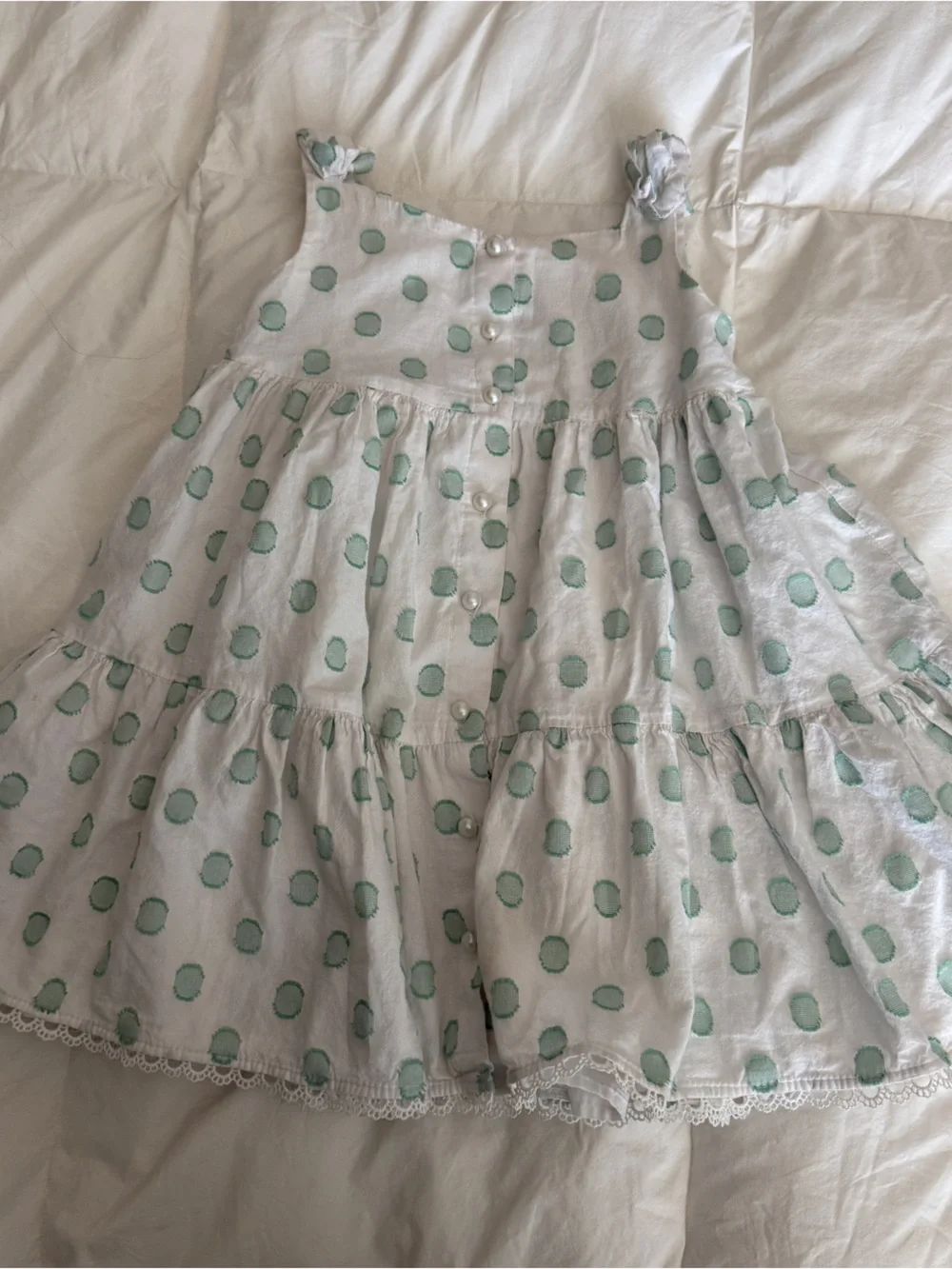 Flapdoodles | Mint Polka Dot | Sleeveless Cotton Dress | Girl’s 5